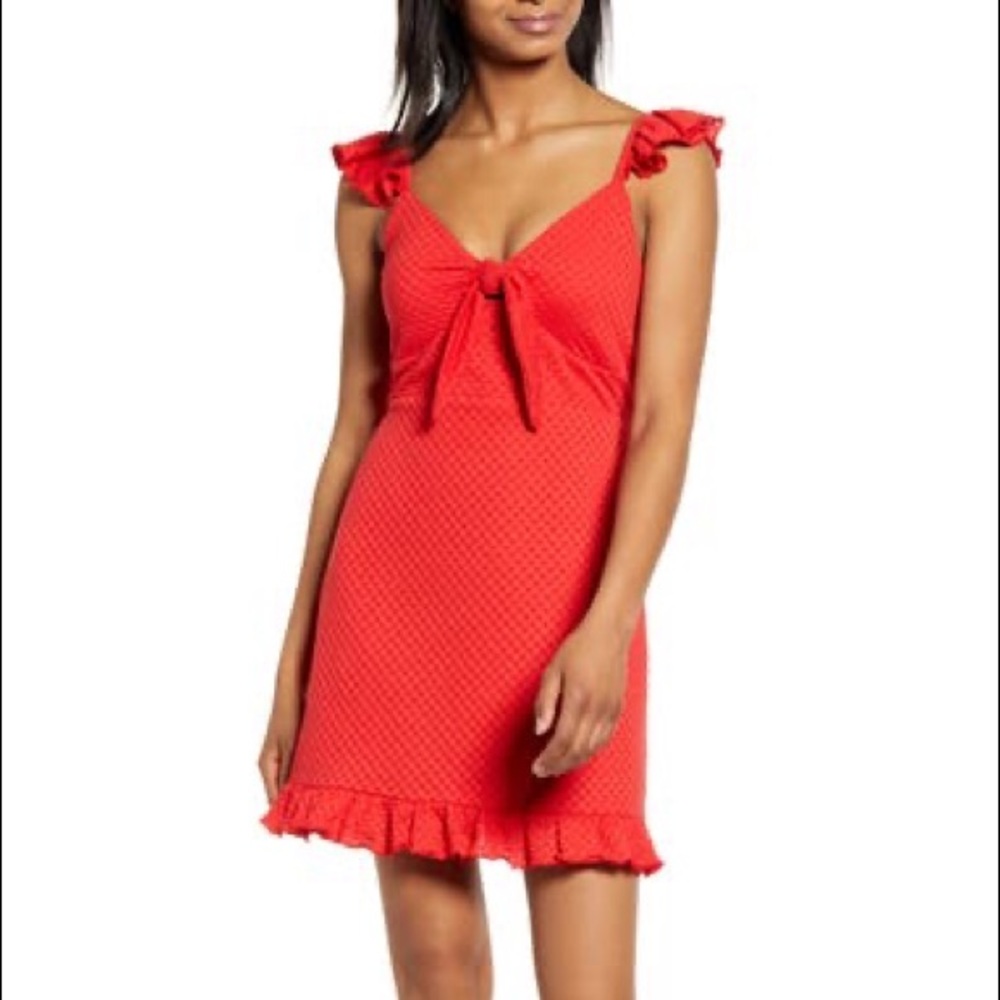 MINKPINK LAUREL MINI DRESS RED XS - Picture 7 of 13